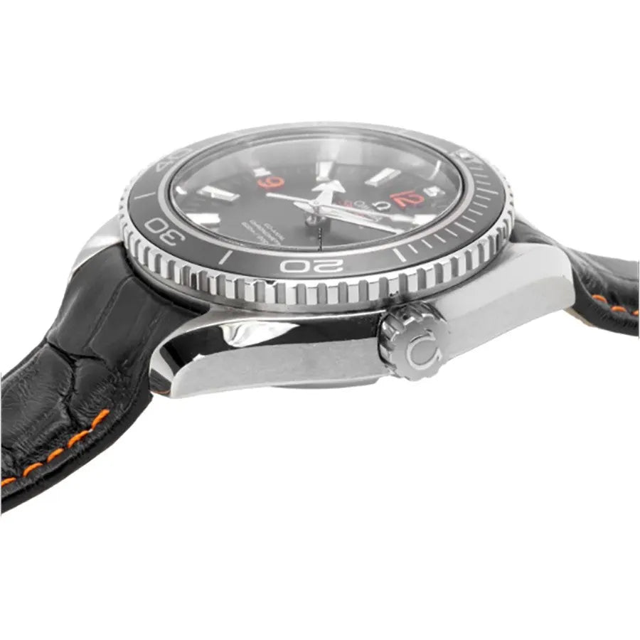 seamaster Omega Black Leather Orange - Hình 2