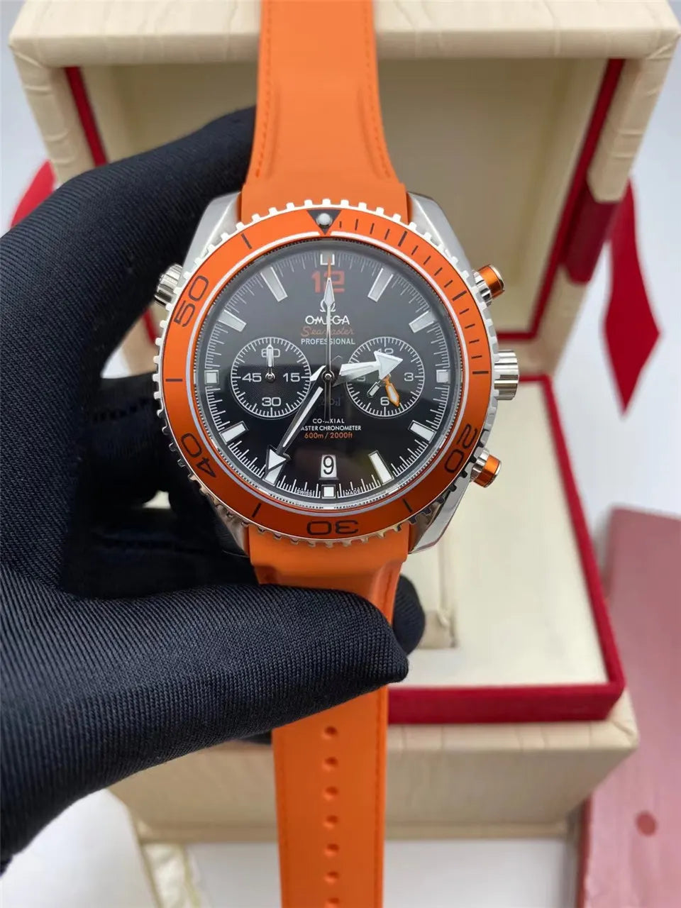 seamaster Omega Orange Rubber Watch