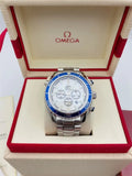 Omega White Blue Chronograph