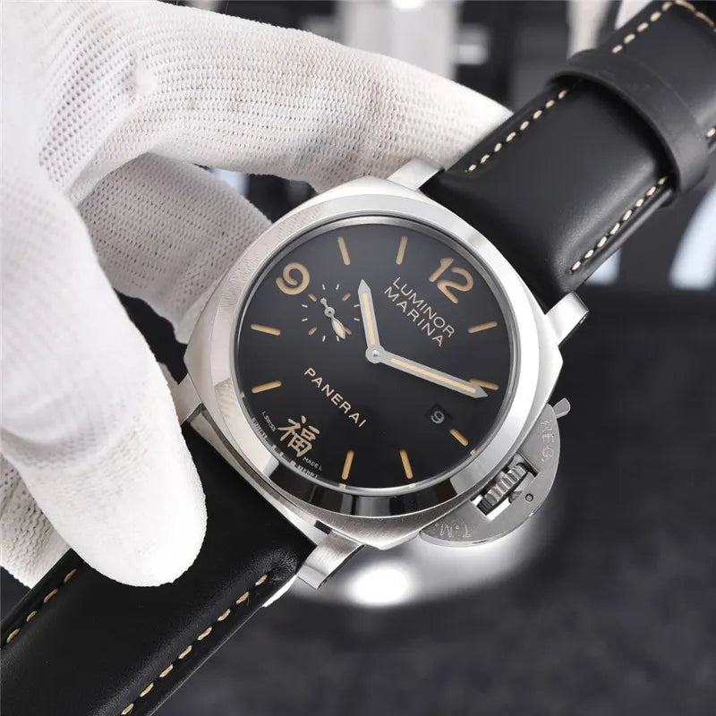 Panerai Black Dial Steel Watch - Hình 6