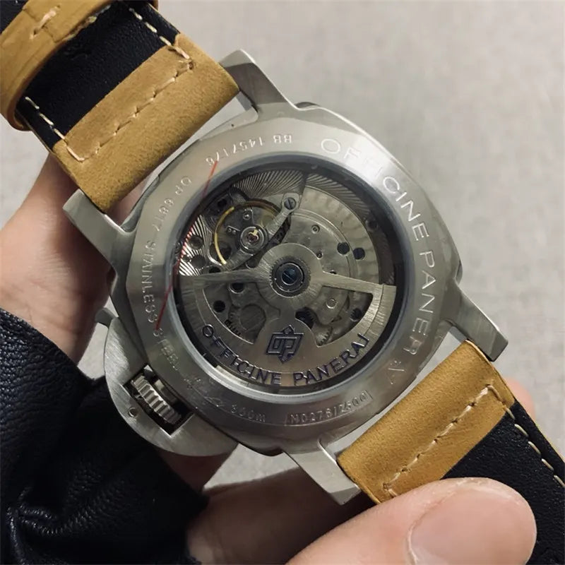 Panerai Luminor Black Dial Tan Strap - Hình 3