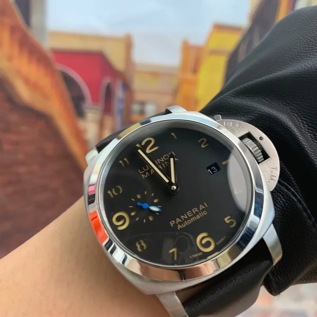luminor marina Panerai Black Dial Leather - Hình 3