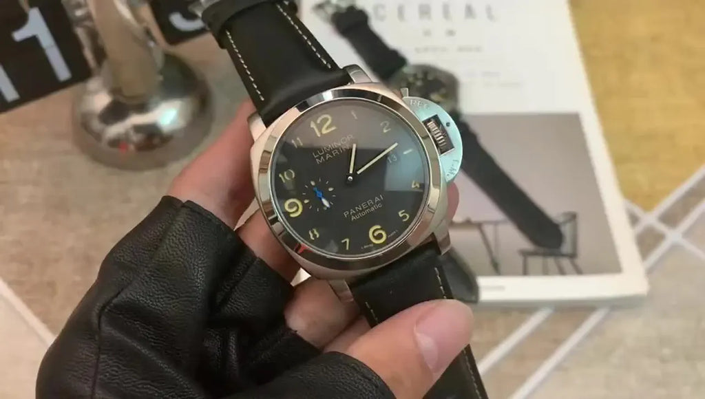 luminor marina Panerai Black Dial Leather