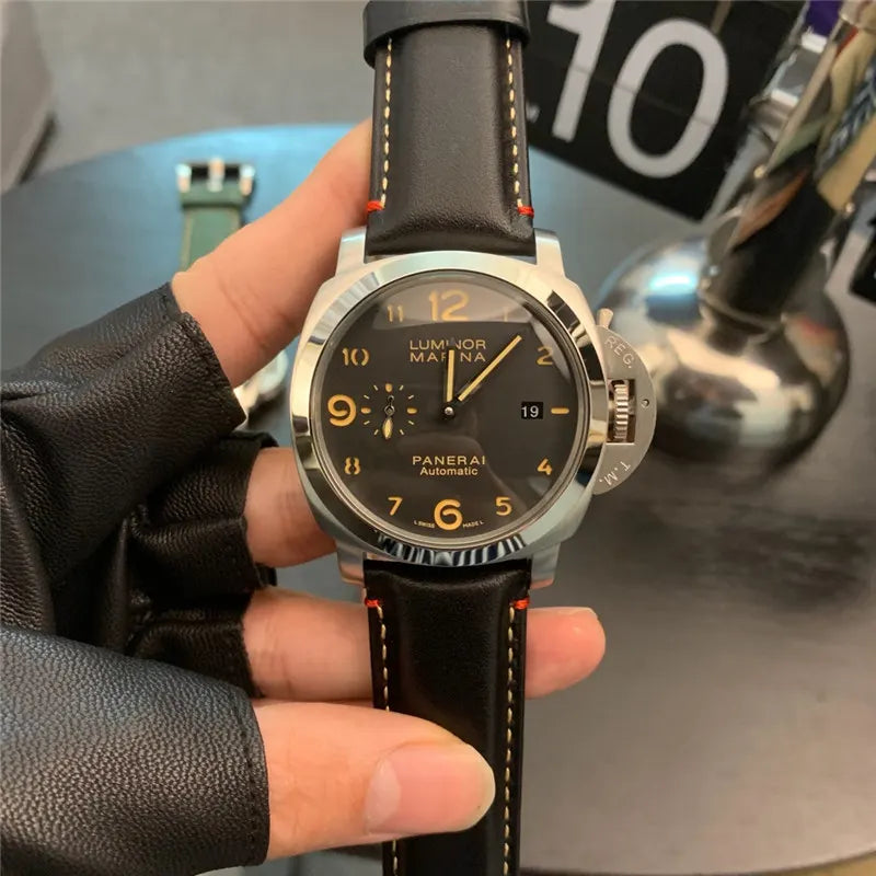 Panerai Black Dial Leather Strap - Hình 8