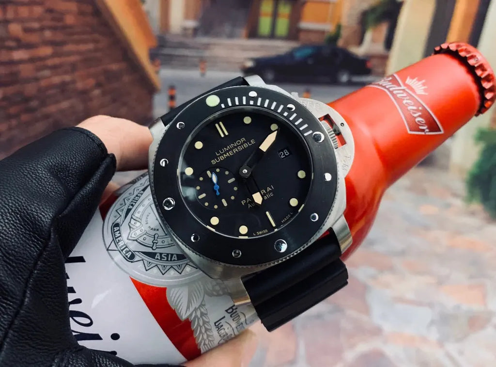 luminor Panerai Black Rubber Dive Watch - Hình 5