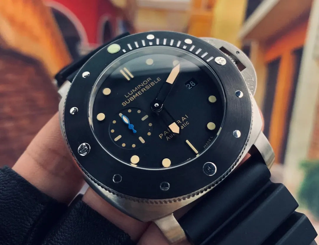 luminor Panerai Black Rubber Dive Watch - Hình 6