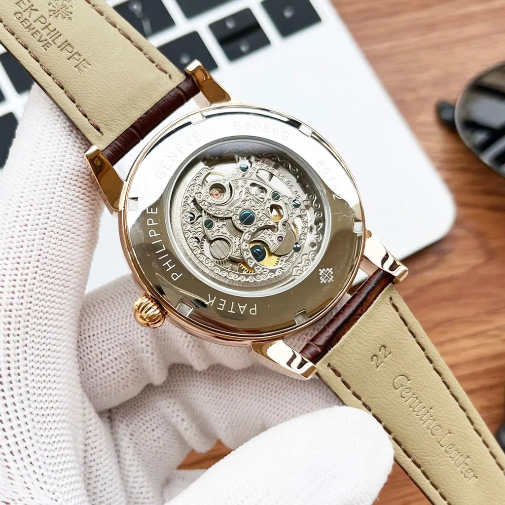 rose Patek Philippe Skeleton Watch - Hình 3