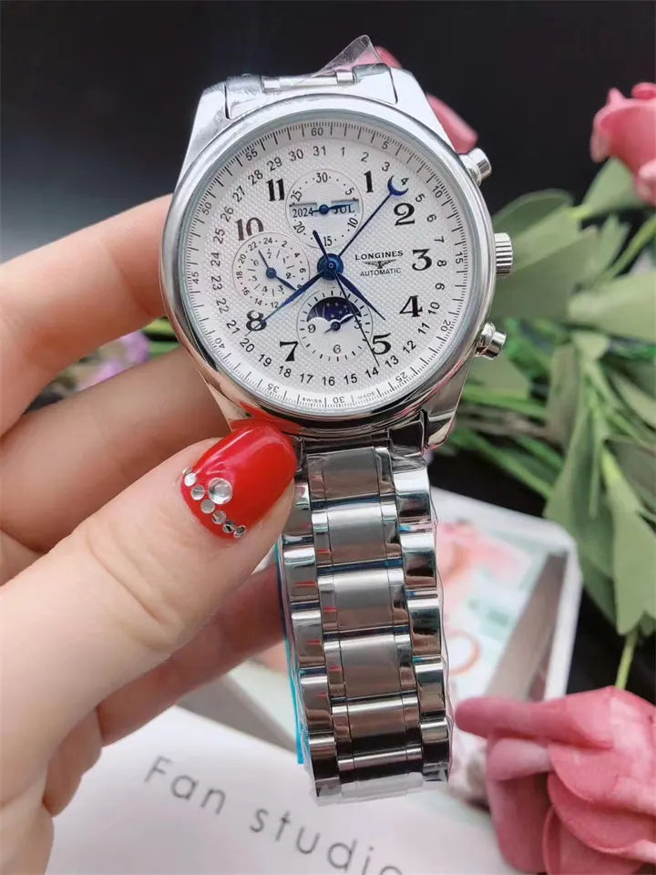 Longines Moonphase Silver Dial - Hình 2