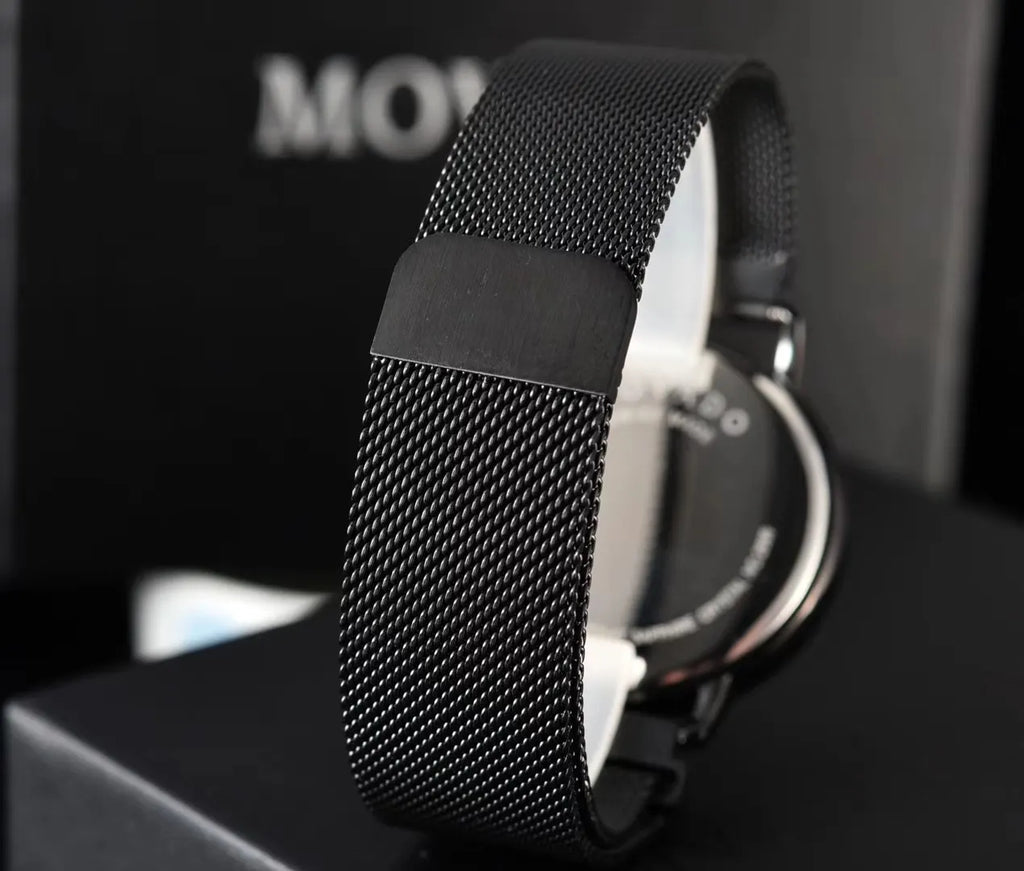 Movado Black Mesh Watch - Hình 4
