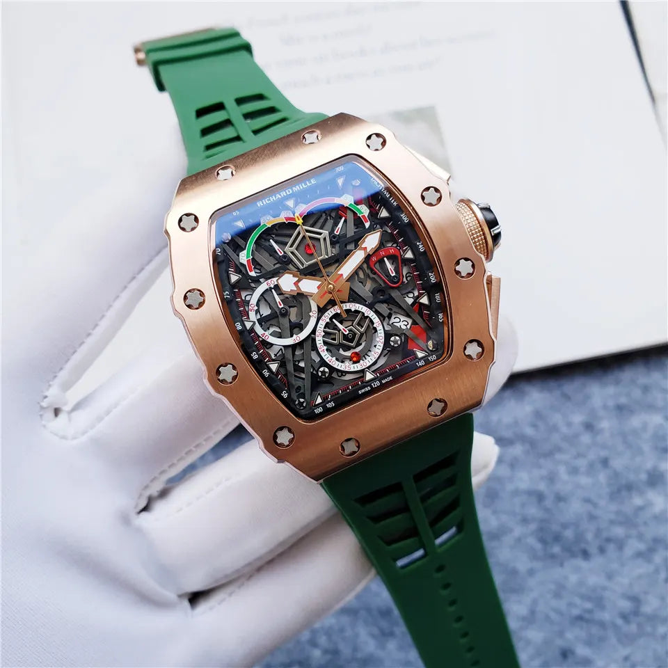 Richard Mille Rose Gold Green Strap - Hình 8