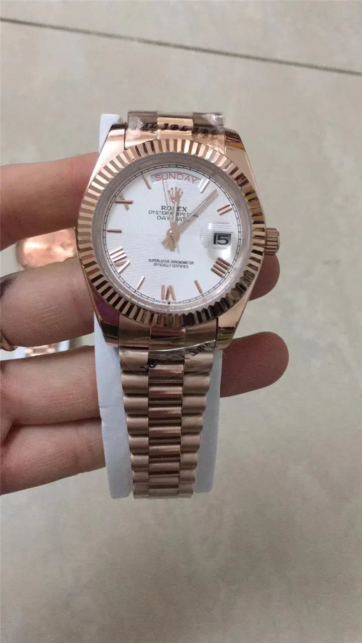 day Rolex Gold Fluted Champagne - Hình 18