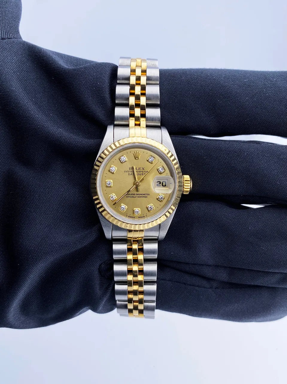 datejust gold Rolex Two-Tone Diamond Champagne - Hình 3