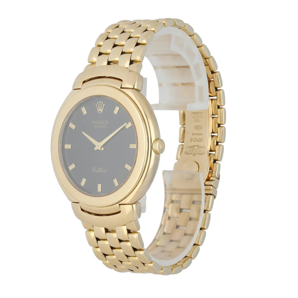 Rolex Cellini Black Dial Gold - Hình 2