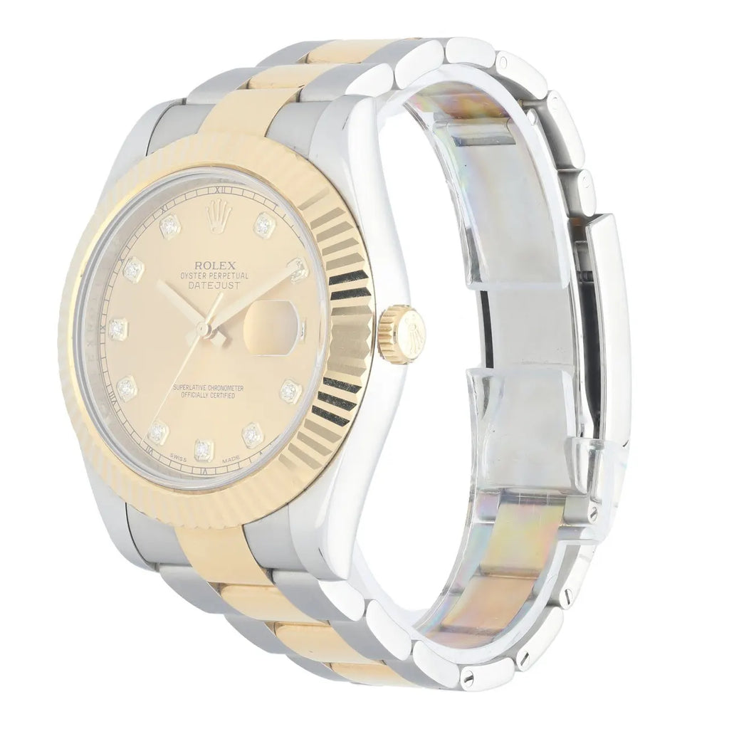 two Rolex Gold Dial Diamond Datejust - Hình 2