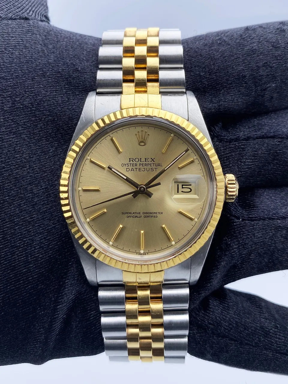 Rolex Datejust Silver Gold - Hình 2