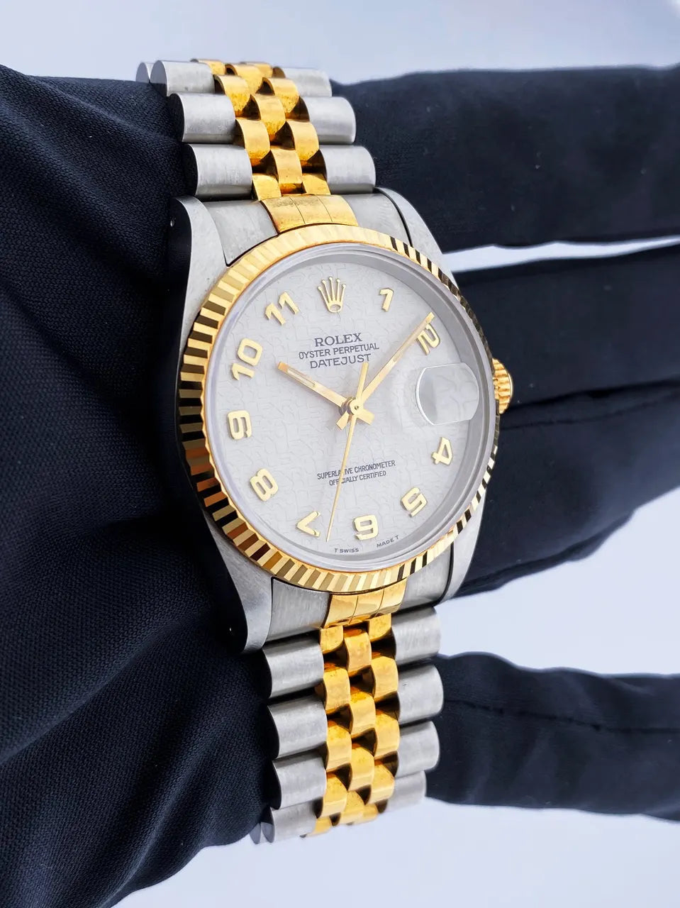 Rolex Silver Arabic Datejust - Hình 3