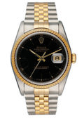 two tone Rolex Datejust Black Dial