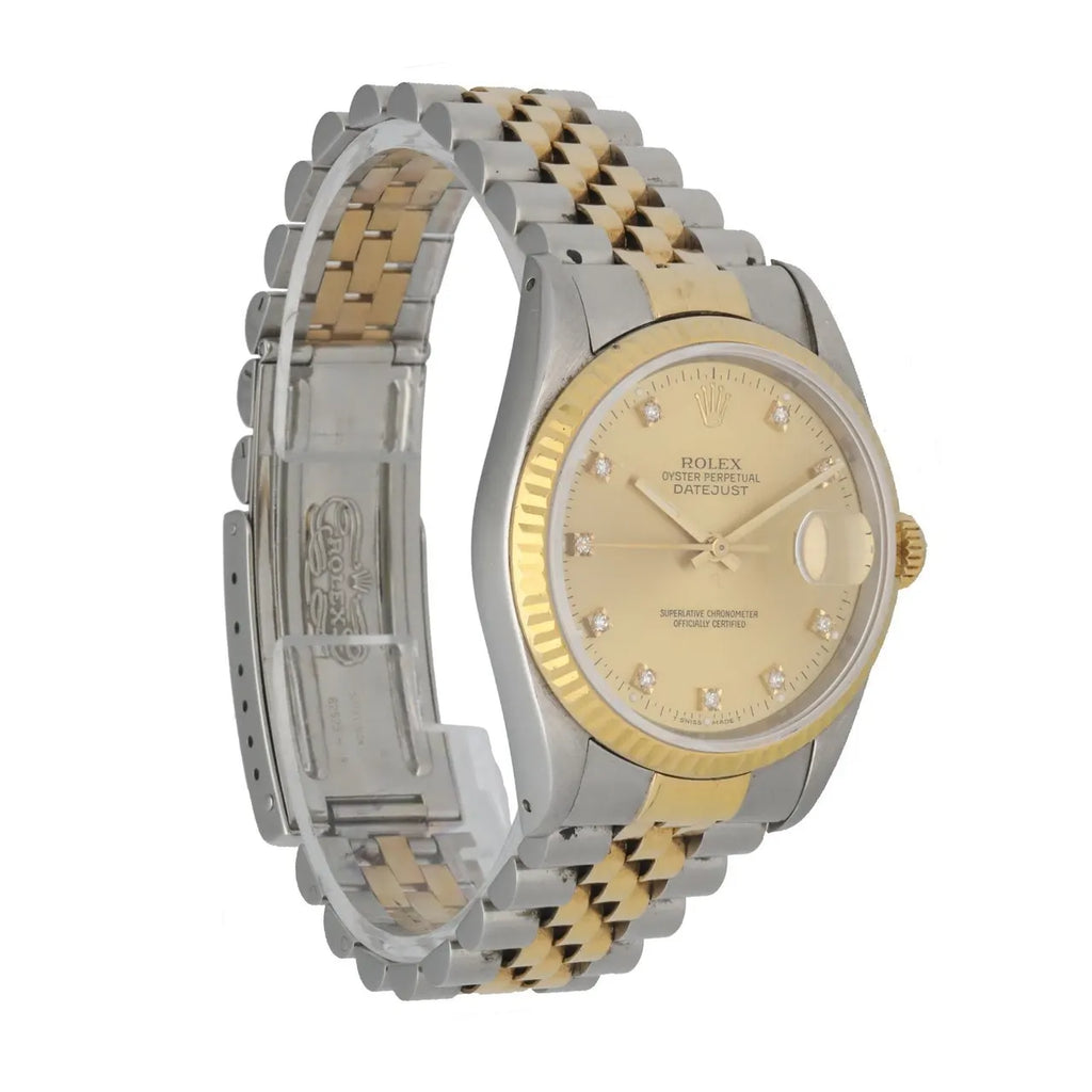 datejust two Rolex Gold Diamond Dial - Hình 3