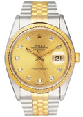 markers Rolex Gold Dial Diamond Datejust