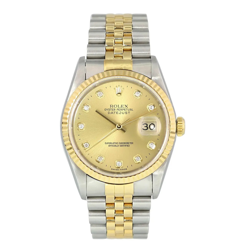 datejust two Rolex Gold Diamond Dial