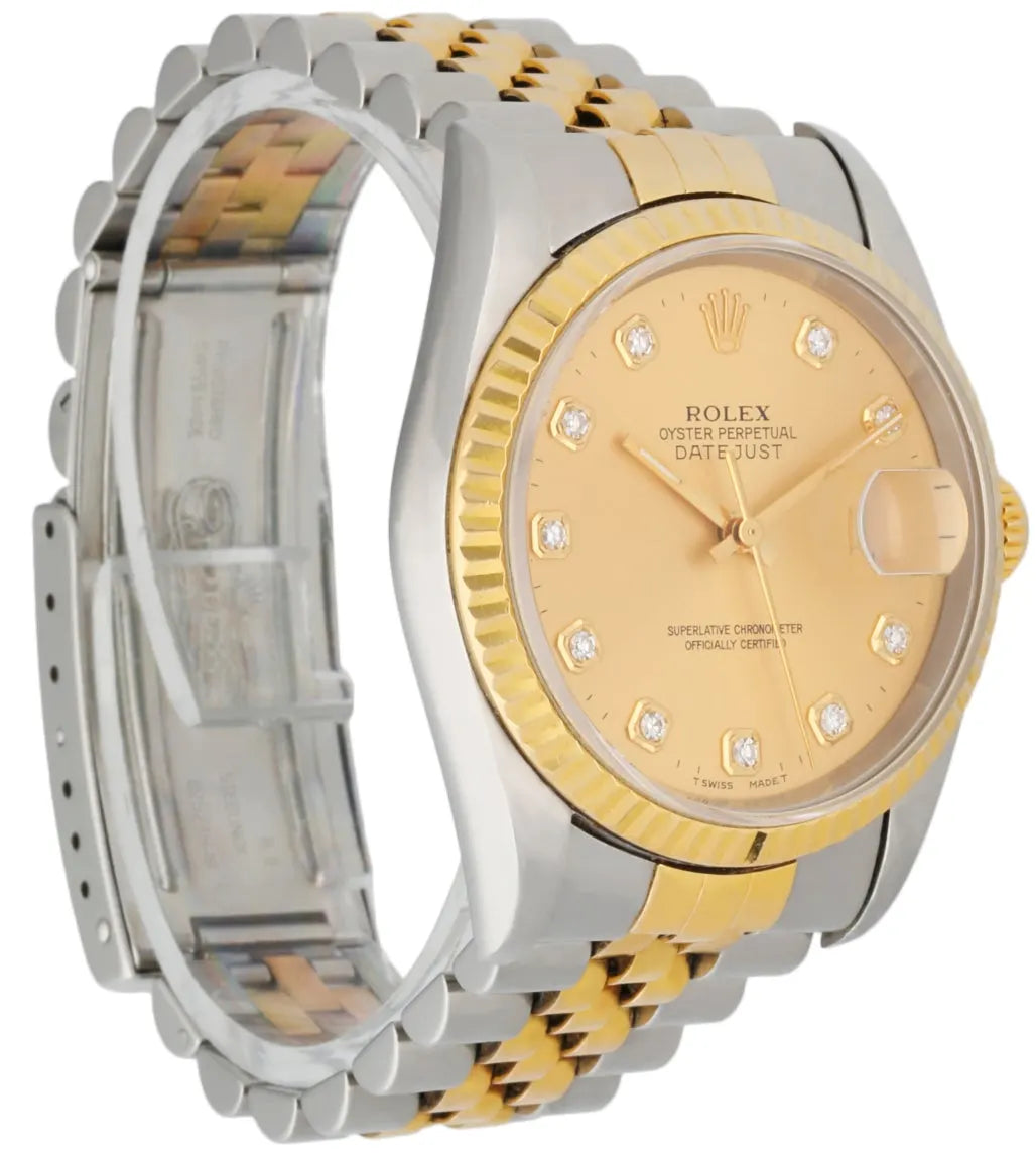datejust Rolex Gold Diamond Two-Tone - Hình 9