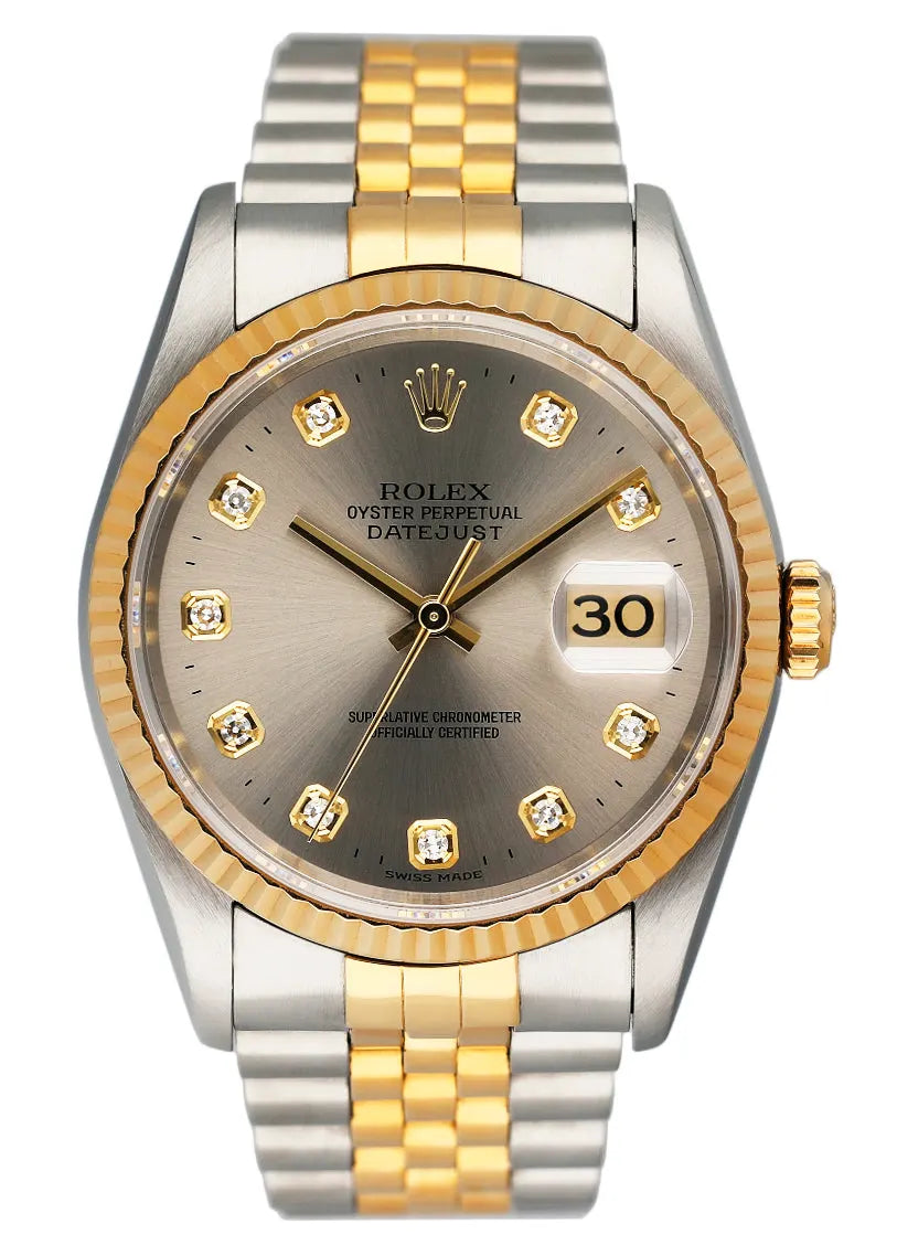 Rolex Silver Diamond Datejust dial