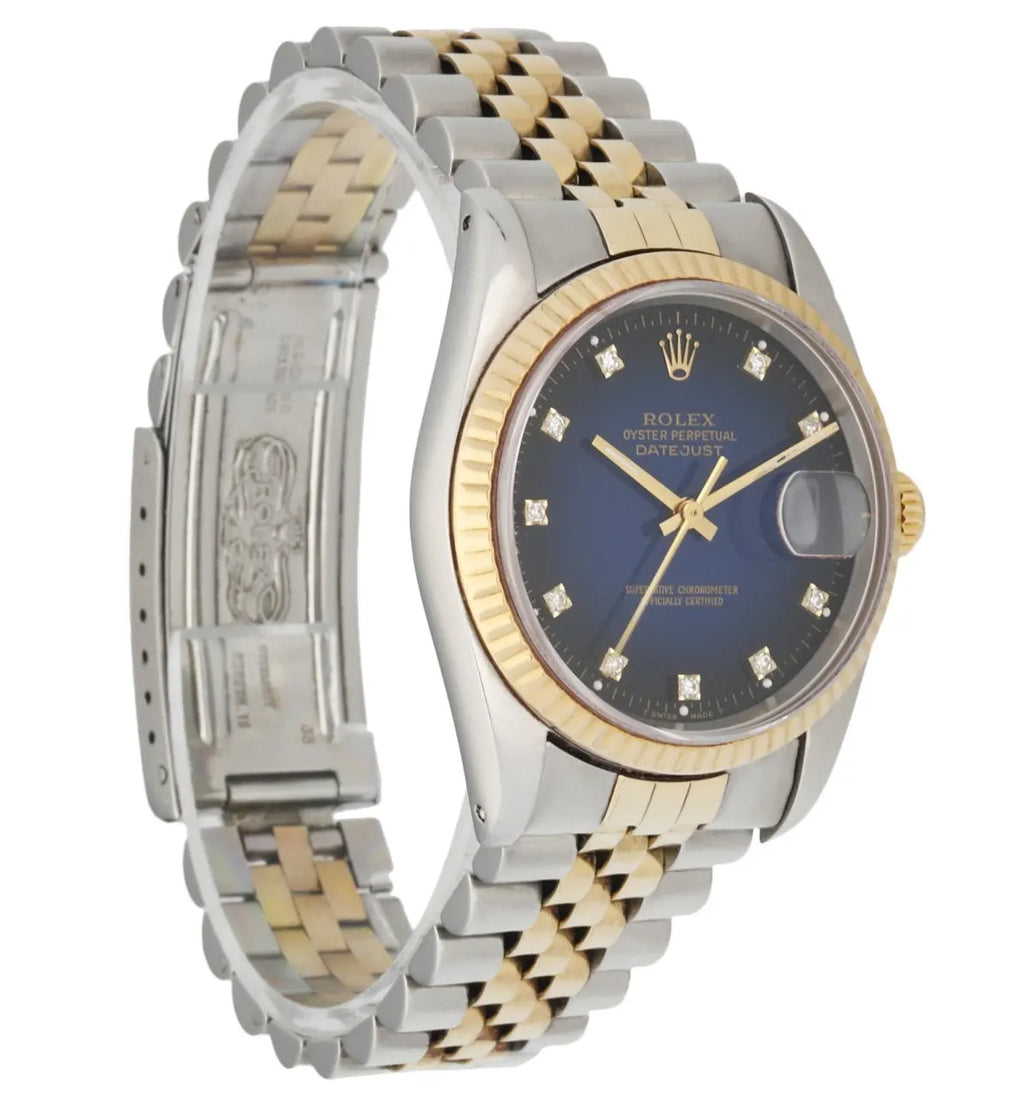 Rolex Two-Tone Blue Diamond Datejust - Hình 3