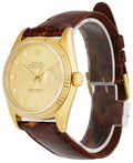 datejust Rolex Gold Dial Leather Strap