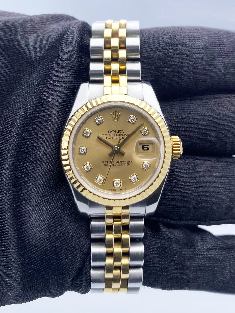 Rolex Gold Dial Diamond datejust two - Hình 3