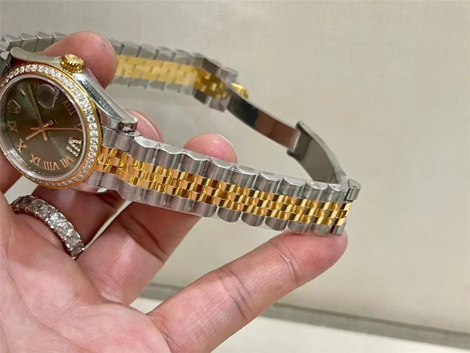 Rolex Datejust Olive Green Diamond Bezel - Hình 7