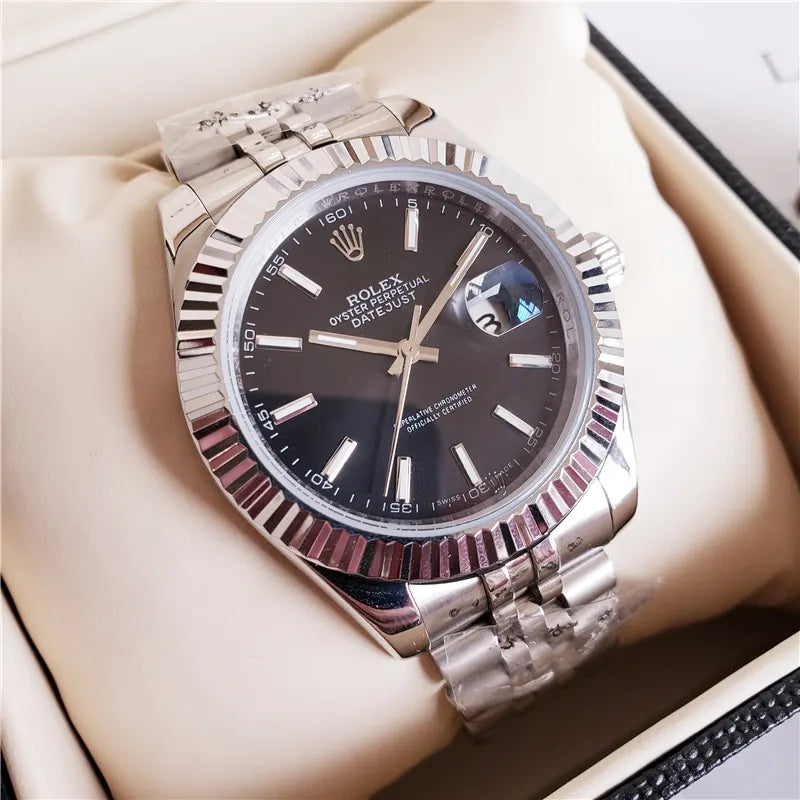 stainless Rolex Datejust 41 Black Dial - Hình 2