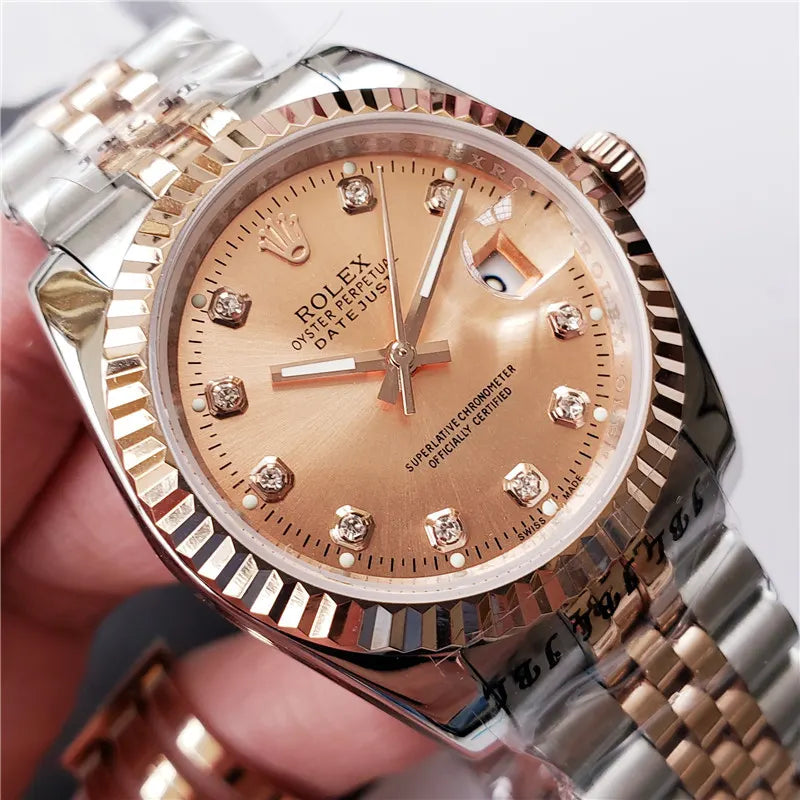 datejust Rolex Champagne Diamond Dial - Hình 3