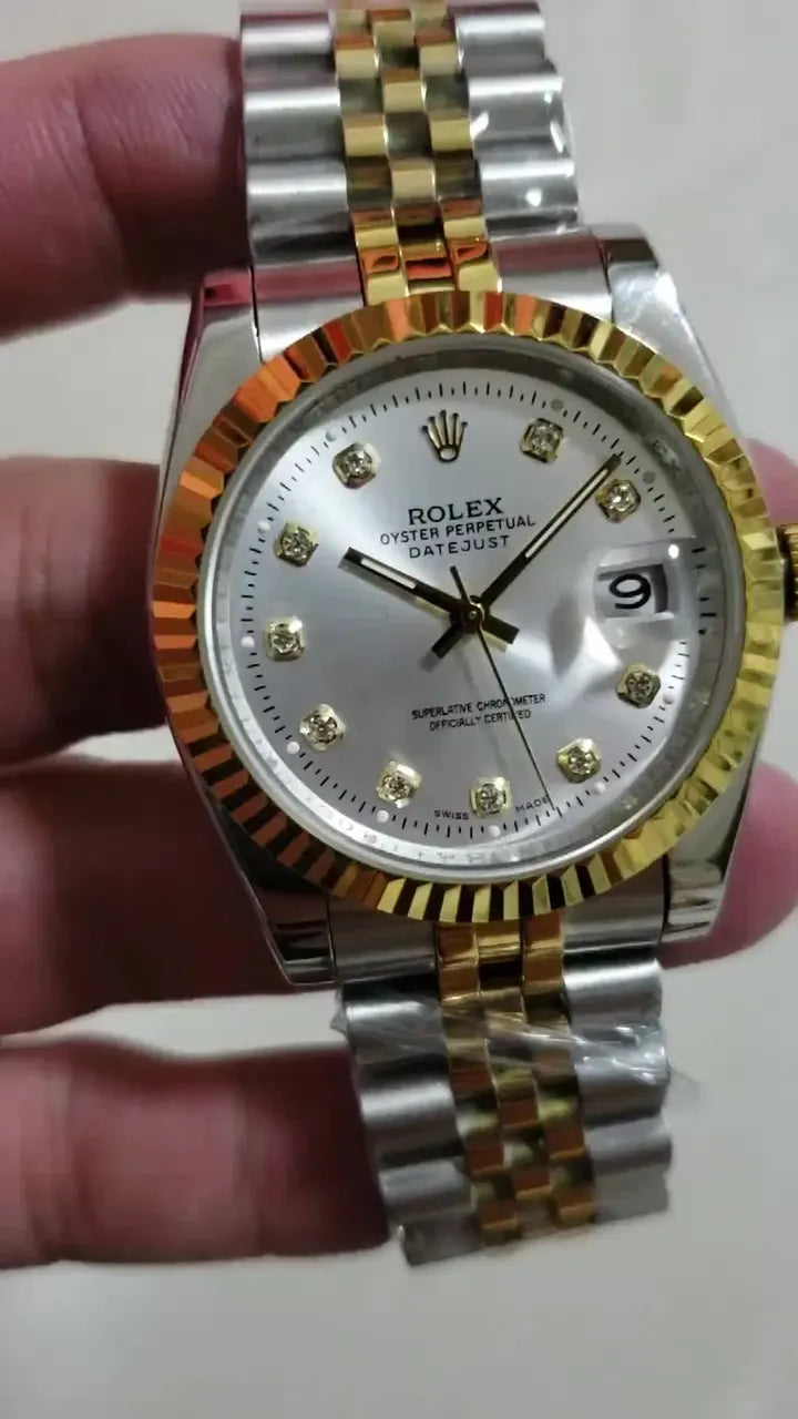 Rolex Silver Diamond Two-Tone