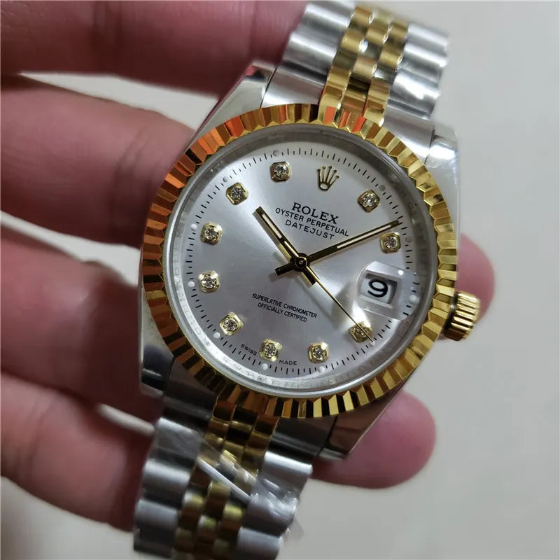 Rolex Silver Diamond Two-Tone - Hình 3