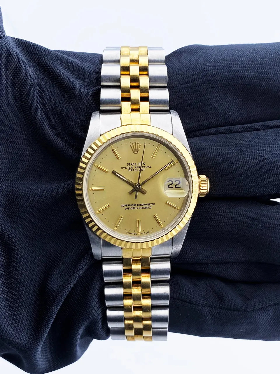datejust Rolex Two-Tone Gold Fluted Bezel - Hình 2