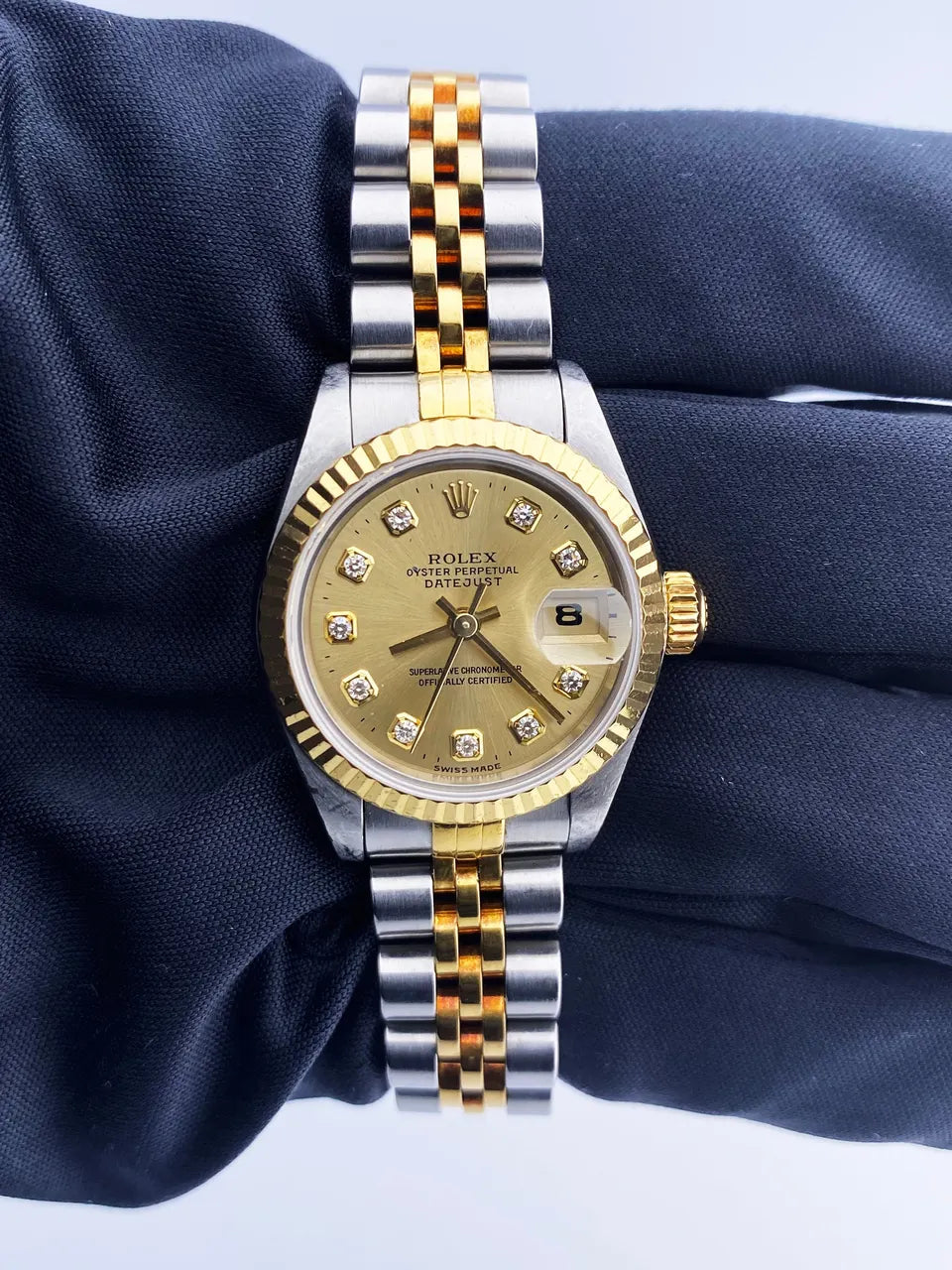 Rolex Gold Diamond Champagne Dial datejust two - Hình 2