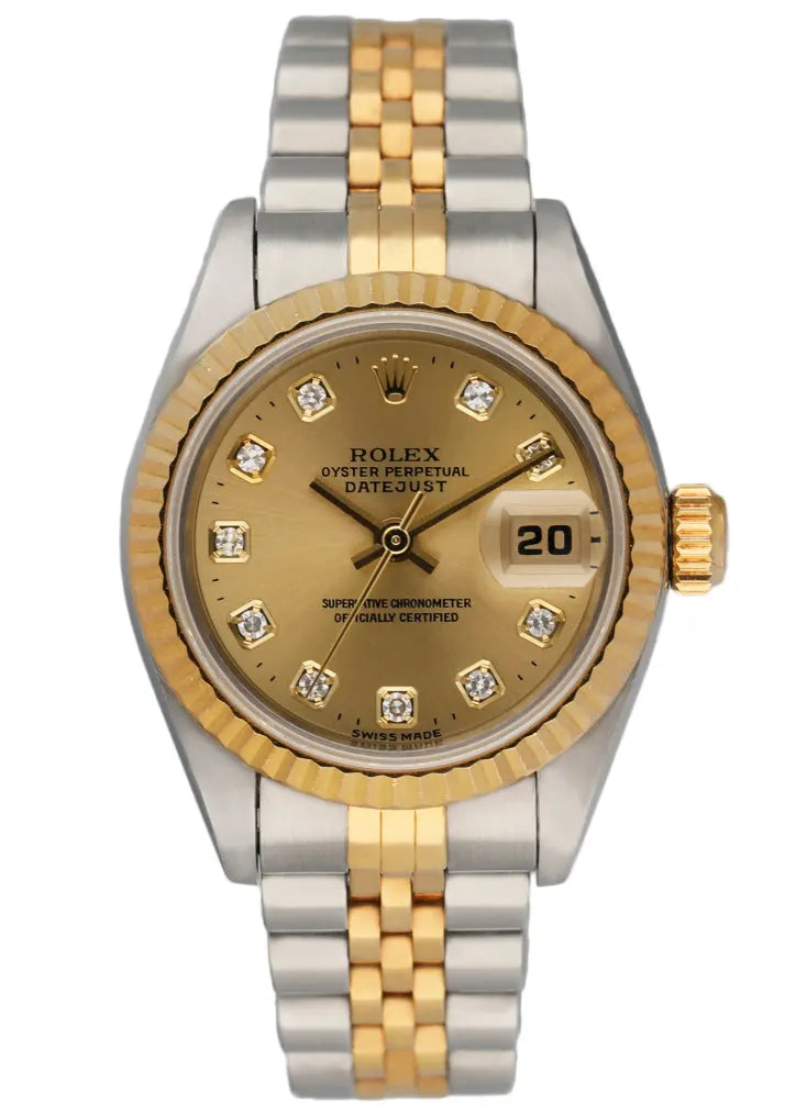Rolex Gold Diamond Champagne Dial datejust two