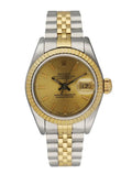 two Rolex Datejust Gold Dial Jubilee