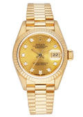 champagne Rolex Gold Datejust Diamond