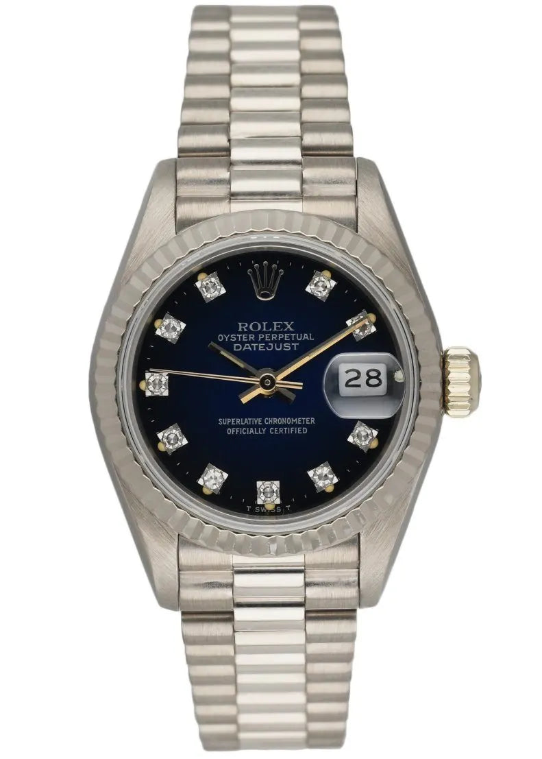 Rolex Blue Diamond Ladies Watch
