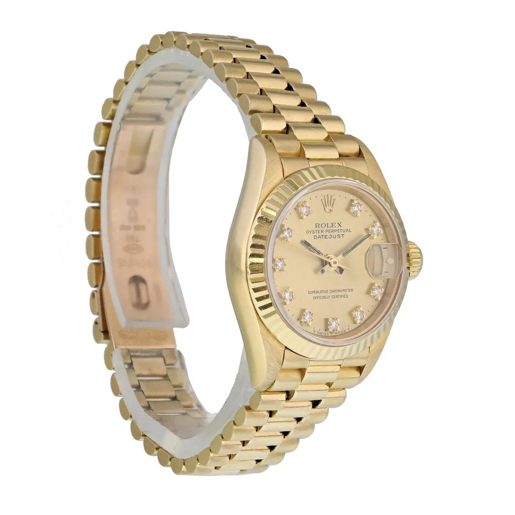datejust oyster Rolex Gold Champagne Diamond - Hình 4