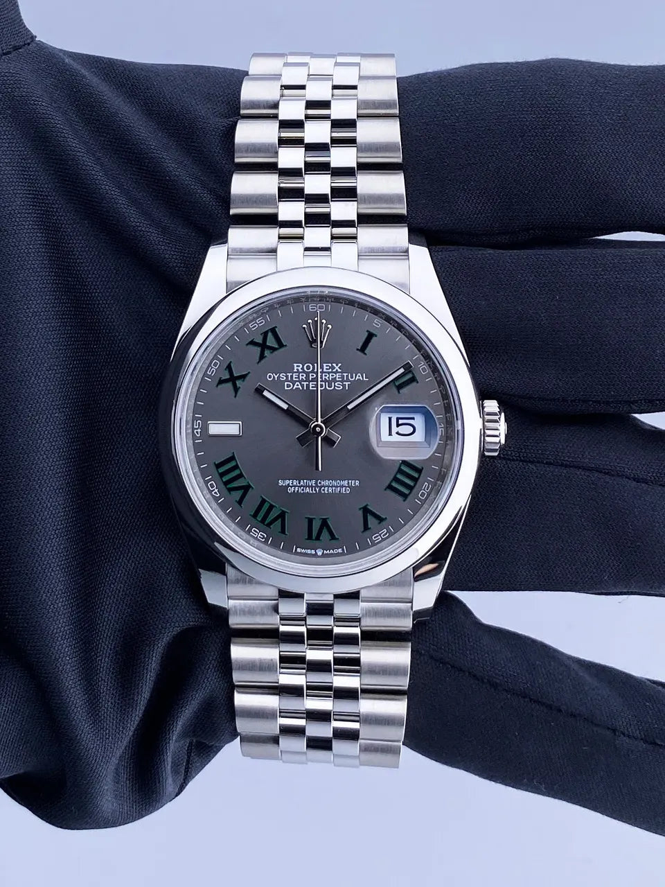 Rolex Green Roman Datejust - Hình 3
