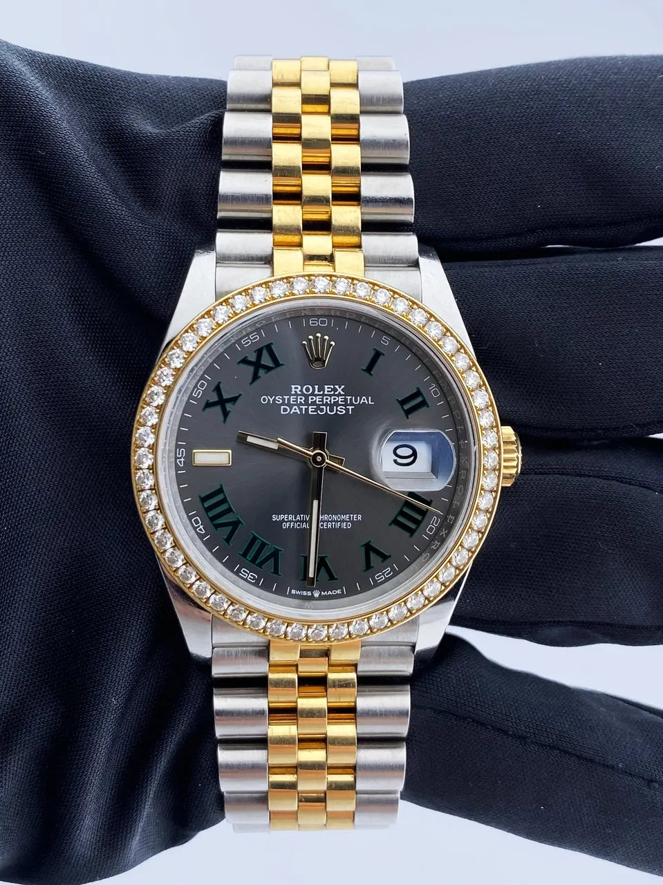 Rolex Slate Green Diamond Bezel - Hình 3