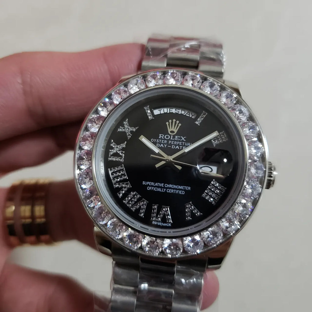 day Rolex Black Diamond Bezel - Hình 5
