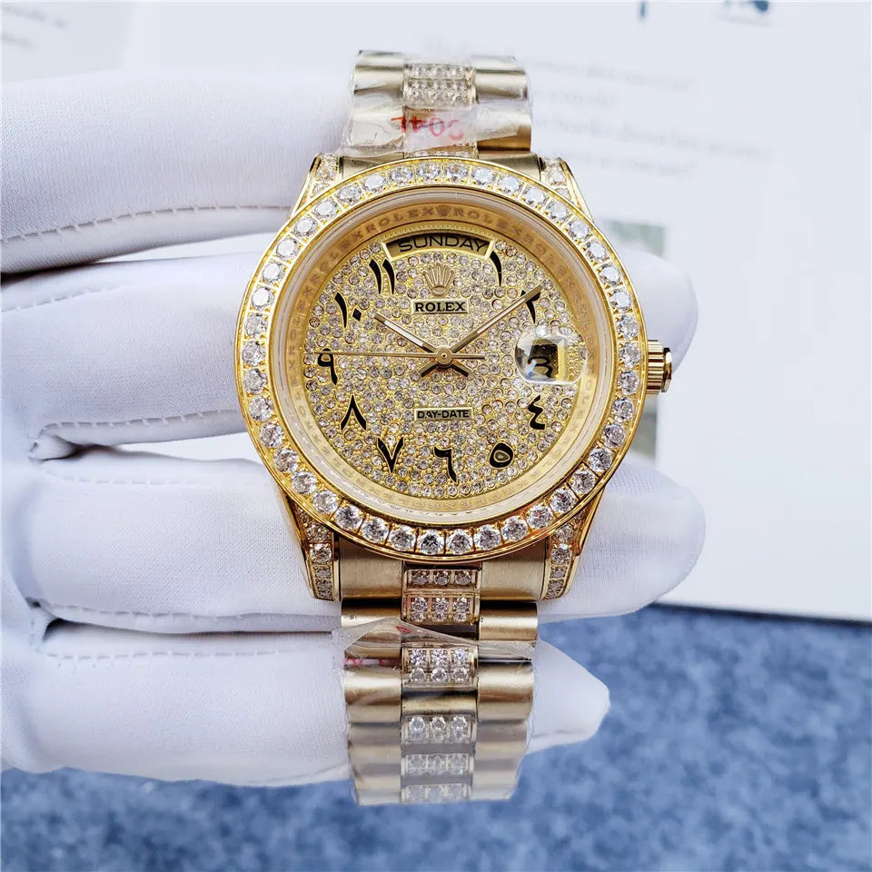 Rolex Gold Diamond Day-Date Arabic Dial