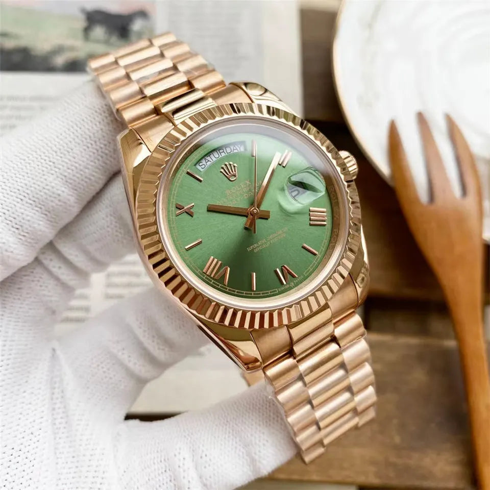 day Rolex Olive Green Dial - Hình 3