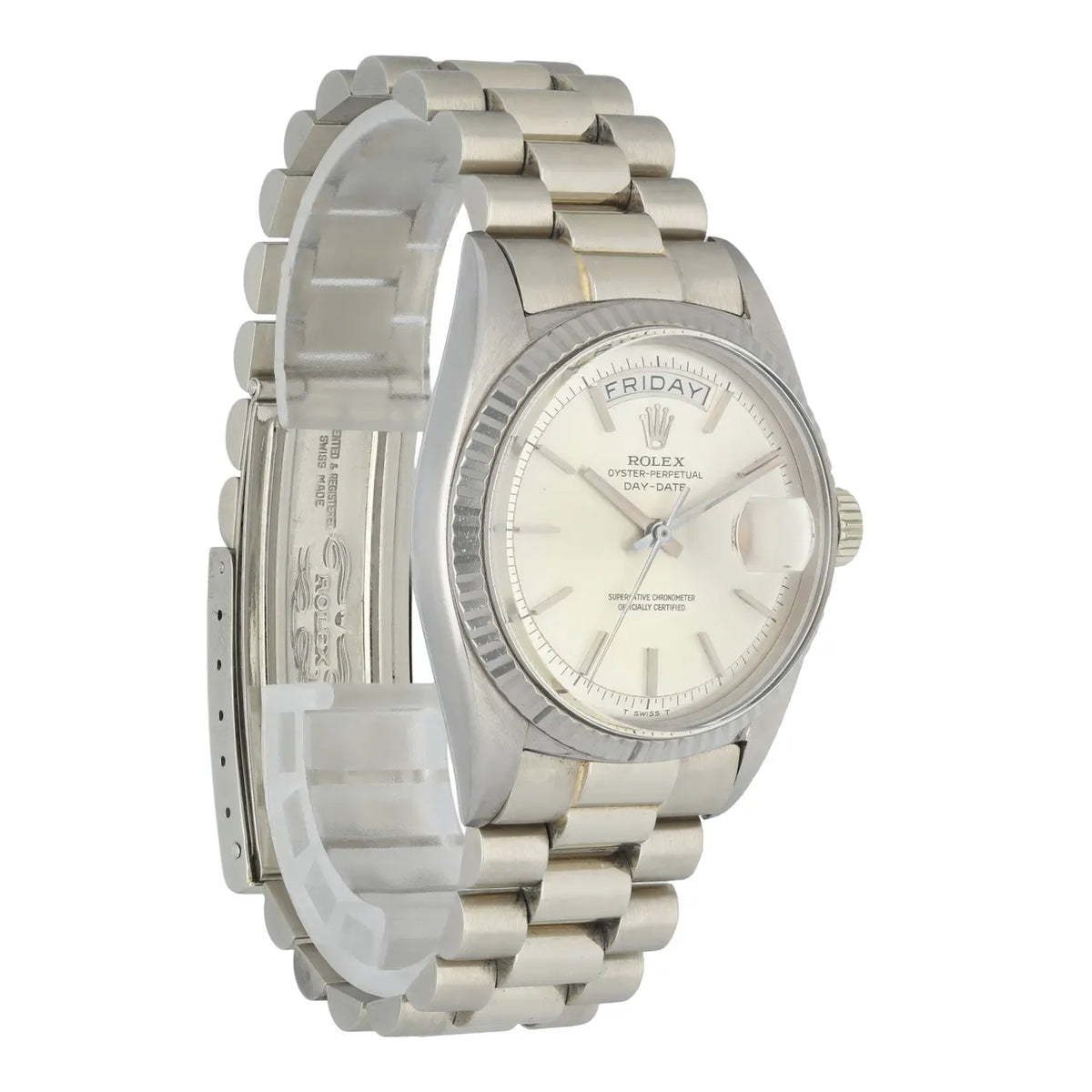 stainless steel Rolex Day-Date Silver Dial - Hình 3