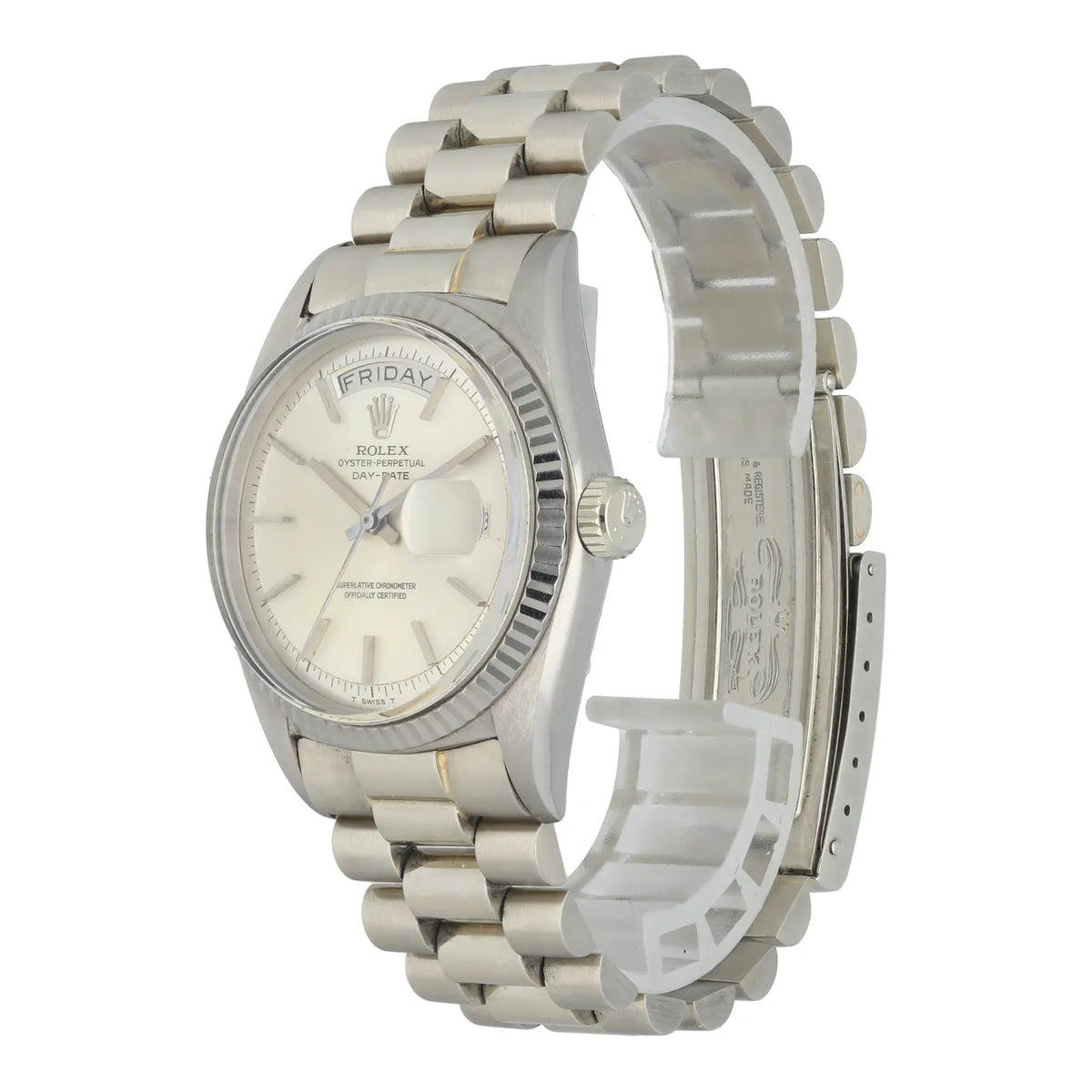 stainless steel Rolex Day-Date Silver Dial - Hình 2