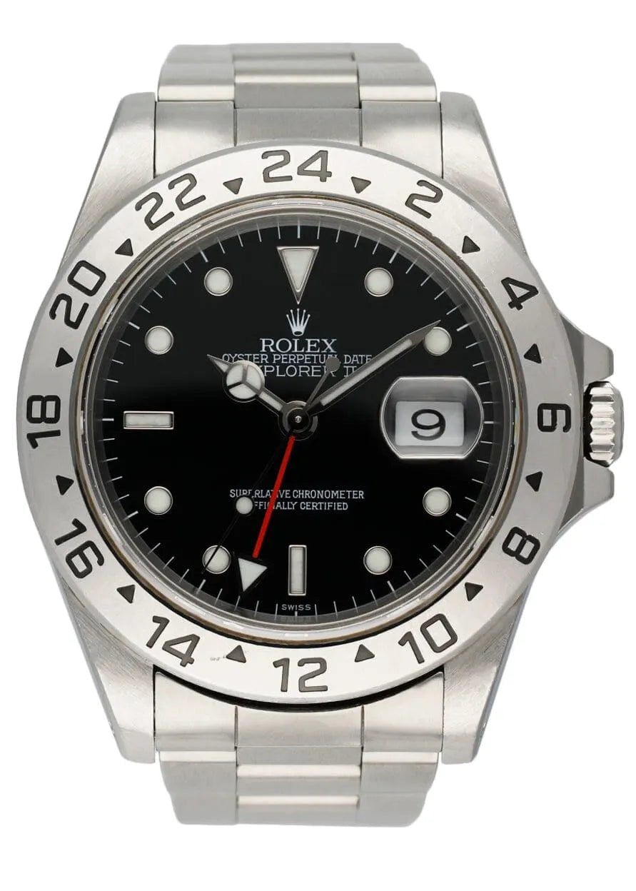 dial stainless Rolex Explorer II Black