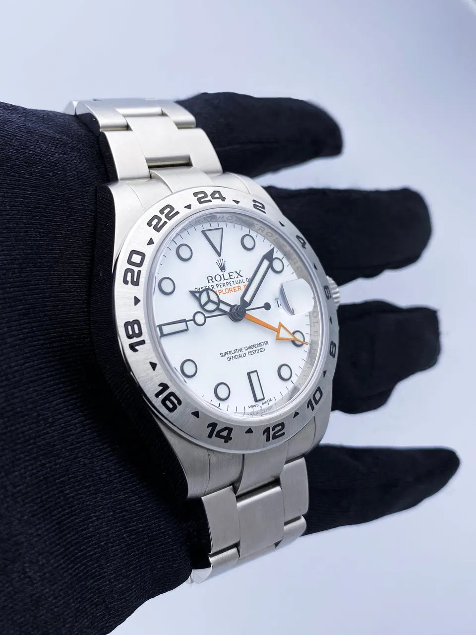 stainless Rolex Explorer II White Dial - Hình 3